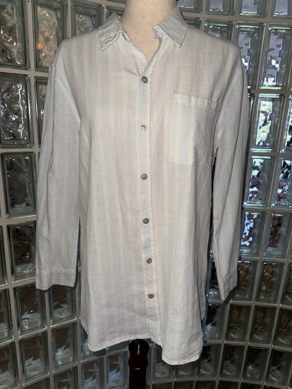 Articles of Society - Rylee button down long sleeve - light blue/white - sz M